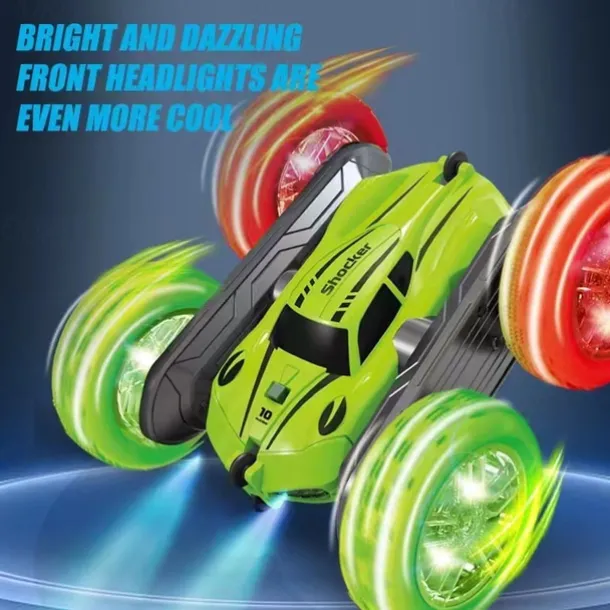 2.4g Remote Control Stunt Car Four-Wheel Drive Double-Sided Car Twist Arm Fancy Tumbling Light Tire Children's Toy Car Rc