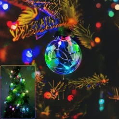 G40 Solar String Lights, Outdoor Waterproof Colorful String Light with Remote Control for Christmas Courtyard Garden Wedding Festival Decoration Light String