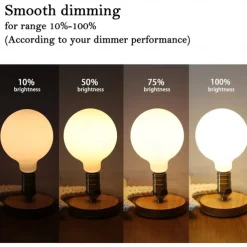 G80 5W LED Globe Lights Dimmable LED Edison Bulb 6000K- 2700K 450lm E27 Base Opalescent Glass Facing AC220V Very Suitable for Vanity Mirror Floor Lamp