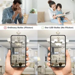 G80 5W LED Globe Lights Dimmable LED Edison Bulb 6000K- 2700K 450lm E27 Base Opalescent Glass Facing AC220V Very Suitable for Vanity Mirror Floor Lamp