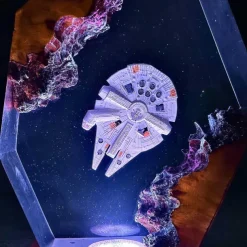 Galaxy Night Light, Space Ship Lamp, Epoxy, Resin Lamp, Personalization Gift