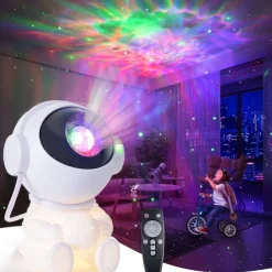 Galaxy Projector Stars Lights for Kids2-in-1 Astronaut Star Nebula Projector with Moon Night Light 360 Adjustable Remote Control Galaxy for Kids Christmas Gift Room Decoration Party