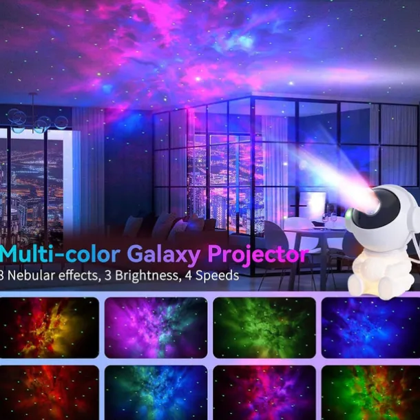 Galaxy Projector Stars Lights for Kids2-in-1 Astronaut Star Nebula Projector with Moon Night Light 360 Adjustable Remote Control Galaxy for Kids Christmas Gift Room Decoration Party