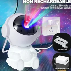 Galaxy Projector Stars Lights for Kids2-in-1 Astronaut Star Nebula Projector with Moon Night Light 360 Adjustable Remote Control Galaxy for Kids Christmas Gift Room Decoration Party