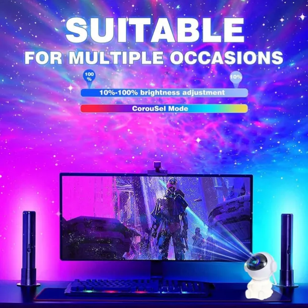 Galaxy Projector Stars Lights for Kids2-in-1 Astronaut Star Nebula Projector with Moon Night Light 360 Adjustable Remote Control Galaxy for Kids Christmas Gift Room Decoration Party