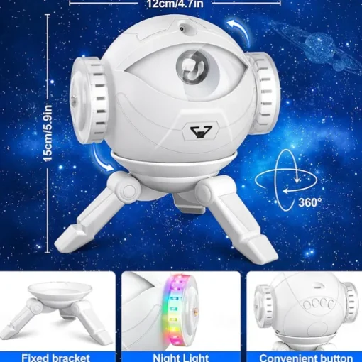 Galaxy Star Projector – Bluetooth Speaker & Night Light for Kids Baby Adults Bedroom Party Game Rooms Home Theatre 1pc