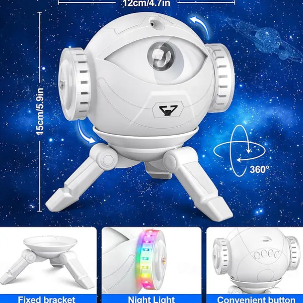 Galaxy Star Projector – Bluetooth Speaker & Night Light for Kids Baby Adults Bedroom Party Game Rooms Home Theatre 1pc