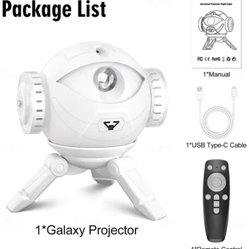 Galaxy Star Projector – Bluetooth Speaker & Night Light for Kids Baby Adults Bedroom Party Game Rooms Home Theatre 1pc