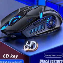 Gaming Mouse Low-noise 7 Color Backlight 6 Key Anti-slip Mechanical Mouse USB Wired Gaming Mouse for PC and Laptop