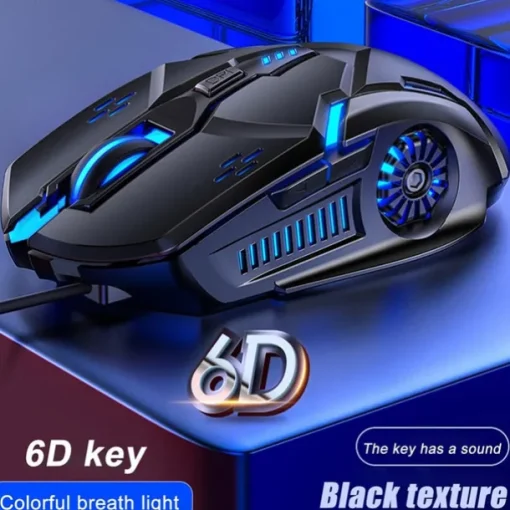 Gaming Mouse Low-noise 7 Color Backlight 6 Key Anti-slip Mechanical Mouse USB Wired Gaming Mouse for PC and Laptop
