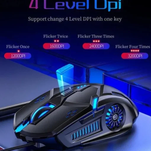 Gaming Mouse Low-noise 7 Color Backlight 6 Key Anti-slip Mechanical Mouse USB Wired Gaming Mouse for PC and Laptop