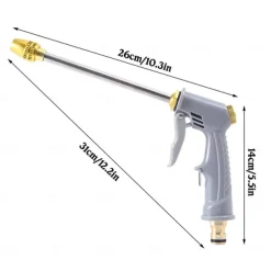 Garden Hose Nozzle,High Pressure 360° Rotaing Brass Metal Water Adjustmen Sprayer Gun, for Lawn & Garden,Washing Cars,Watering Garden Car Accessories