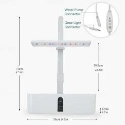 Garden Hydroponics Growing System Indoor Herb Garden Kit Automatic Timing LED Grow Lights Smart Water Pump for Home Flower Pots
