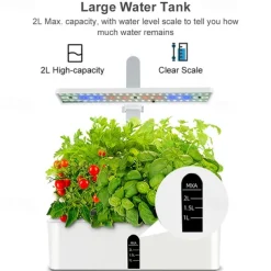 Garden Hydroponics Growing System Indoor Herb Garden Kit Automatic Timing LED Grow Lights Smart Water Pump for Home Flower Pots