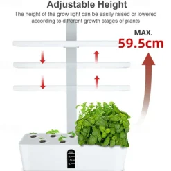 Garden Hydroponics Growing System Indoor Herb Garden Kit Automatic Timing LED Grow Lights Smart Water Pump for Home Flower Pots