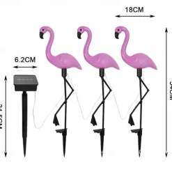 Garden Outdoor Flamingo LED Stake Lights Solar Powered Waterproof for Garden Lawn Patio Pond Backyard Decor