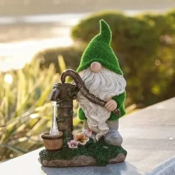 Garden Statues Gnome Decor Garden Resin Gnomes Elf With Solar LED Lights Outdoor Lawn Ornaments Decor For Patio Yard Porch Decoration Gifts Waterproof Outdoor Garden Decoration Solar Light For Garden Patio Courtyard Lawn And Tabletop