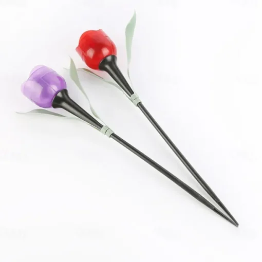 Garden Tulip Flower Shape Led Solar Powered Waterproof Tube Lawn Lights Decoration For Yard Outdoor Party Supplies