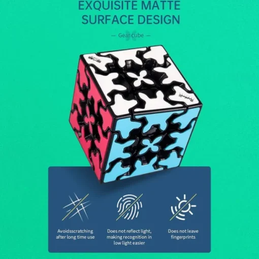 Gear Cube 3x3 with Three-Dimensional Gear Structure Embedded Tile Design Magic Cube 3x3x3 Puzzles Toys (57mm) Suitable for Brain Development Puzzle Games for Adults