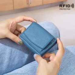 Genuine Leather Women Wallets and Purses Fashion Small Wallet with Mini Coin Pocket Rfid Blocking Purse