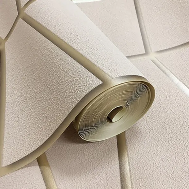 Geometric Wallpaper 3D Wall Murals Non-woven Fabric Imitation Deerskin Velvet Wallpaper Adhesive Required for Bedroom Living Room TV Background Home Decoration 53x950/20.87''x374''