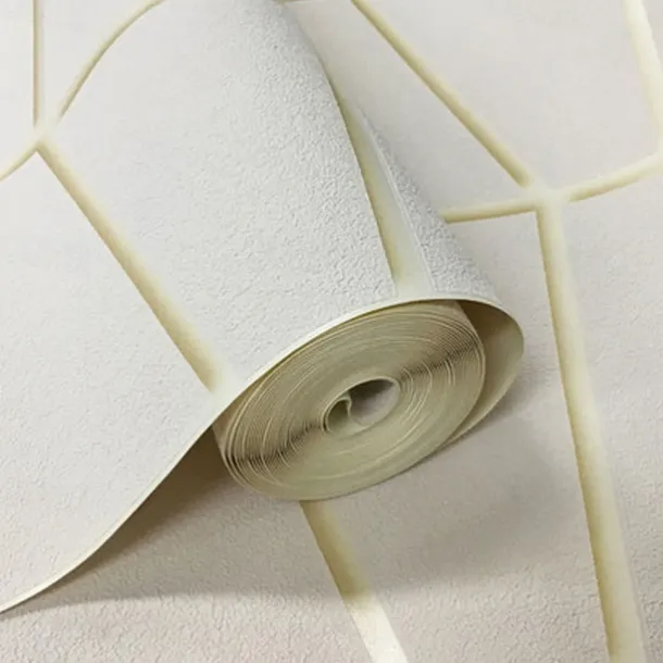 Geometric Wallpaper 3D Wall Murals Non-woven Fabric Imitation Deerskin Velvet Wallpaper Adhesive Required for Bedroom Living Room TV Background Home Decoration 53x950/20.87''x374''