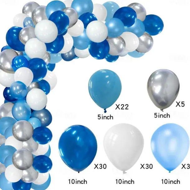 German Oktoberfest Pearlescent Blue Balloon Set Ice and Snow Combination Balloon Chain Package Latex Balloon Party Decoration