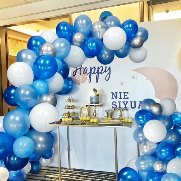 German Oktoberfest Pearlescent Blue Balloon Set Ice and Snow Combination Balloon Chain Package Latex Balloon Party Decoration