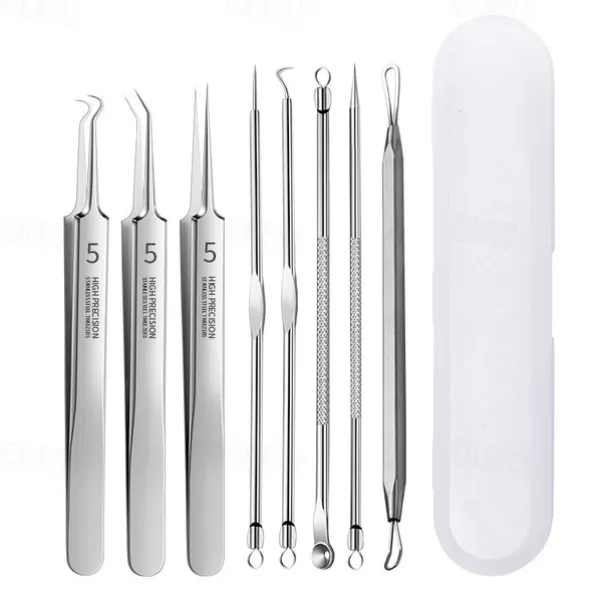 German Ultra-Fine Pimple Tweezers for Acne and Blackhead Removal - Salon Quality Beauty Tool for Face Health and Care