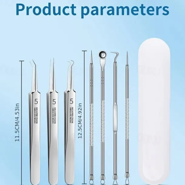 German Ultra-Fine Pimple Tweezers for Acne and Blackhead Removal - Salon Quality Beauty Tool for Face Health and Care