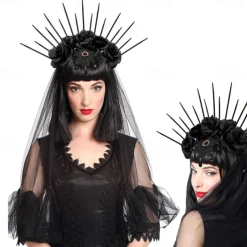 Ghost Bride Halloween Halloween Props Headband Halloween Horror Adults' Women's Halloween Carnival Easy Halloween Costumes Dress Up