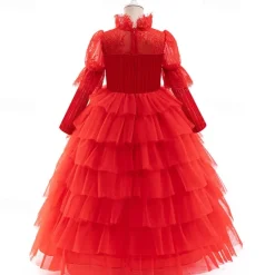 Ghost Bride Lydia Deetz Halloween Dress Beetlejuice Horror Movie Vintage Dress Dress Up Kid's Girls' Masquerade Party / Evening Easy Halloween Costumes Dress Up