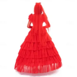 Ghost Bride Lydia Deetz Halloween Dress Headpiece Beetlejuice Horror Movie Dresses Dress Up Adults' Women's Masquerade Party / Evening Easy Halloween Costumes Dress Up