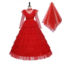 Ghost Bride Lydia Deetz Halloween Dress Headpiece Beetlejuice Horror Movie Dresses Dress Up Adults' Women's Masquerade Party / Evening Easy Halloween Costumes Dress Up