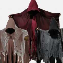 Ghost Grim Reaper Halloween Cosplay Costume Party Costume Hooded Cloak Outfits Scary Costume Adults' Men's Women's Masquerade Mardi Gras Performance Party Halloween Easy Halloween Costumes Dress Up