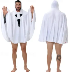 Ghost Halloween Cape Cosplay Costume Party Costume Halloween Adults' Men's Women's Halloween Carnival Masquerade Party Halloween Masquerade Easy Halloween Costumes Dress Up