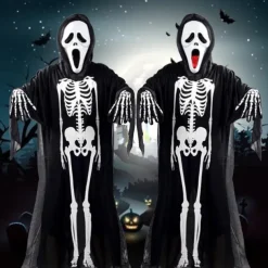 Ghostface Costume Mask Gloves Devil Ghost Skeleton Cosplay Costumes Horror Masks Ghost Face Scream Helmet Creepy Halloween Party Masquerade