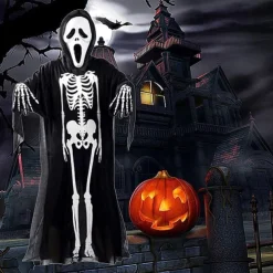 Ghostface Costume Mask Gloves Devil Ghost Skeleton Cosplay Costumes Horror Masks Ghost Face Scream Helmet Creepy Halloween Party Masquerade