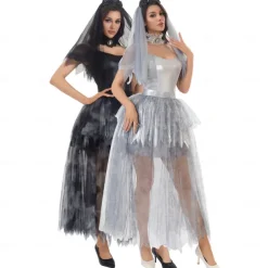 Ghostly Bride Devil Halloween Dress Outfits Cosplay Adults' Women's Halloween Performance Party Stage Easy Halloween Costumes Dress Up