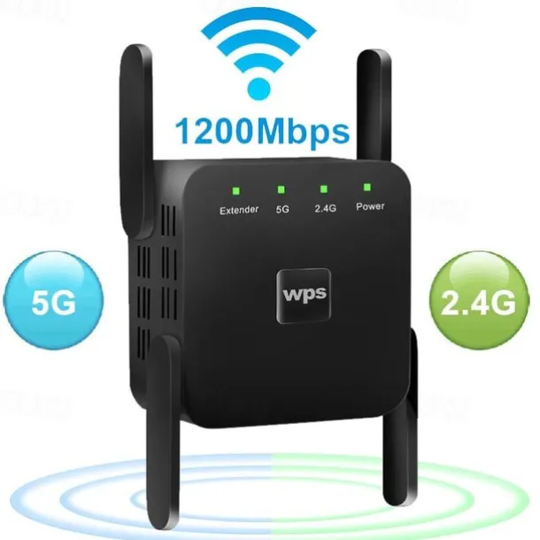 5Ghz WiFi Repeater Wireless Wifi Extender 1200Mbps Wi-Fi Amplifier 802.11N Long Range Wifi Signal Booster 2.4G Wifi Repiter
