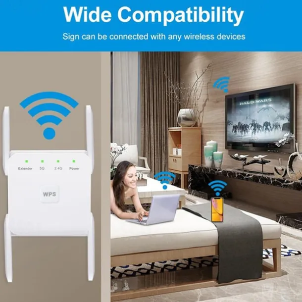 5Ghz WiFi Repeater Wireless Wifi Extender 1200Mbps Wi-Fi Amplifier 802.11N Long Range Wifi Signal Booster 2.4G Wifi Repiter