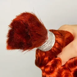 Ginger# Bulk Hair Human Hair Extension Deep Wave 1 Bundle Human Hair 12-28 Inch