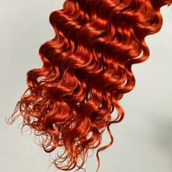 Ginger# Bulk Hair Human Hair Extension Deep Wave 1 Bundle Human Hair 12-28 Inch