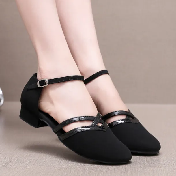 Girls' Black Dance Shoes with Adjustable Straps - Comfortable Performance Shoes for Ballet, Jazz, and Modern Dance