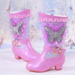 Girls' Boots Casual Boots Dress Shoes Mid-Calf Boots Bootie Leather Breathability Non-slipping Height-increasing Princess Shoes Big Kids(7years +) Little Kids(4-7ys) Gift Daily Walking Bowknot