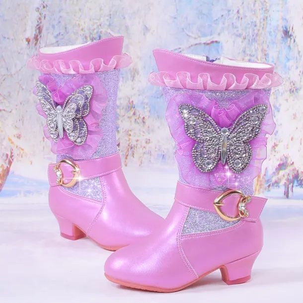 Girls' Boots Casual Boots Dress Shoes Mid-Calf Boots Bootie Leather Breathability Non-slipping Height-increasing Princess Shoes Big Kids(7years +) Little Kids(4-7ys) Gift Daily Walking Bowknot