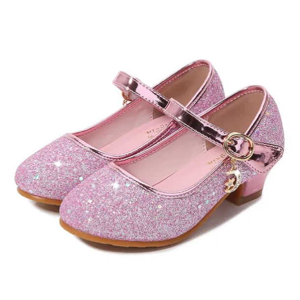Girls' Cosplay Shoes Heels Glitters Cosplay Heel Cosplay Lolita Rubber PU Cosplay Big Kids(7years +) Little Kids(4-7ys) School Party Birthday Walking Shoes Outdoor Buckle Purple Rosy Pink Blue Fall