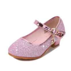 Girls' Cosplay Shoes Heels Glitters Cosplay Heel Cosplay Lolita Rubber PU Cosplay Big Kids(7years +) Little Kids(4-7ys) School Party Birthday Walking Shoes Outdoor Buckle Purple Rosy Pink Blue Fall