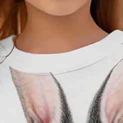 Girls' 3D Animal Rabbit Bunny Sweatshirt Long Sleeve 3D Print Summer Fall Fashion Streetwear Adorable Kids 3-12 Years Outdoor Casual Daily Regular Fit