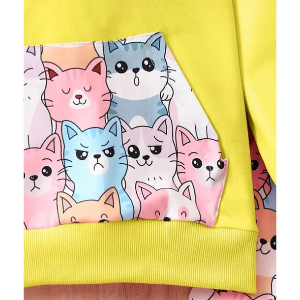 Girls' 3D Cartoon Cat Sports Suit Hoodie Set Tracksuits Long Sleeve Spring Fall Daily Casual Comfort Kids 4 years+ Hooded Outdoor Vacation Sports Tailored Fit